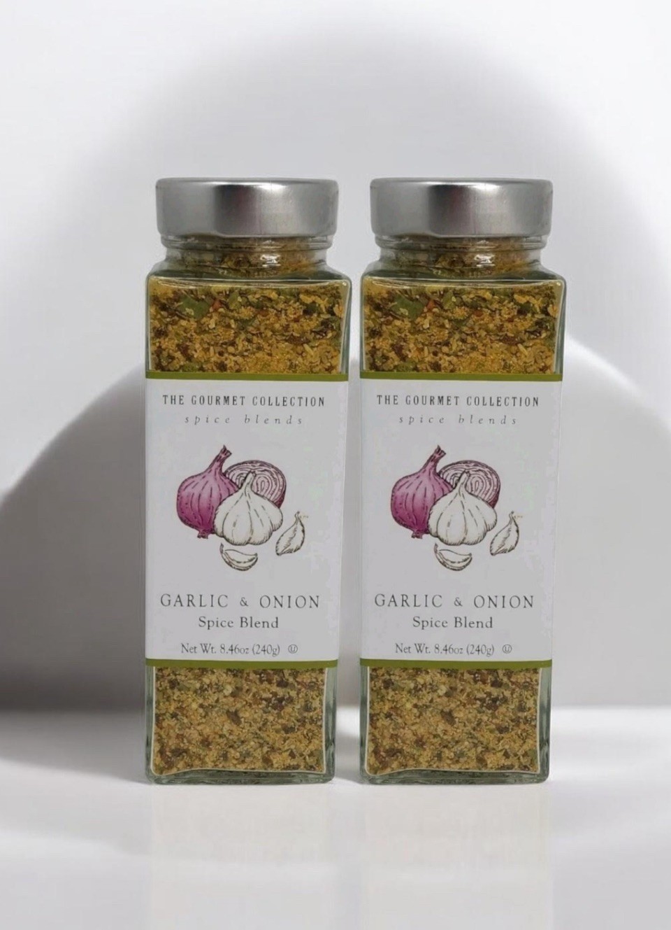 2-PK The Gourmet Collection Spice Blends GARLIC & ONION, 8.46 oz x 2