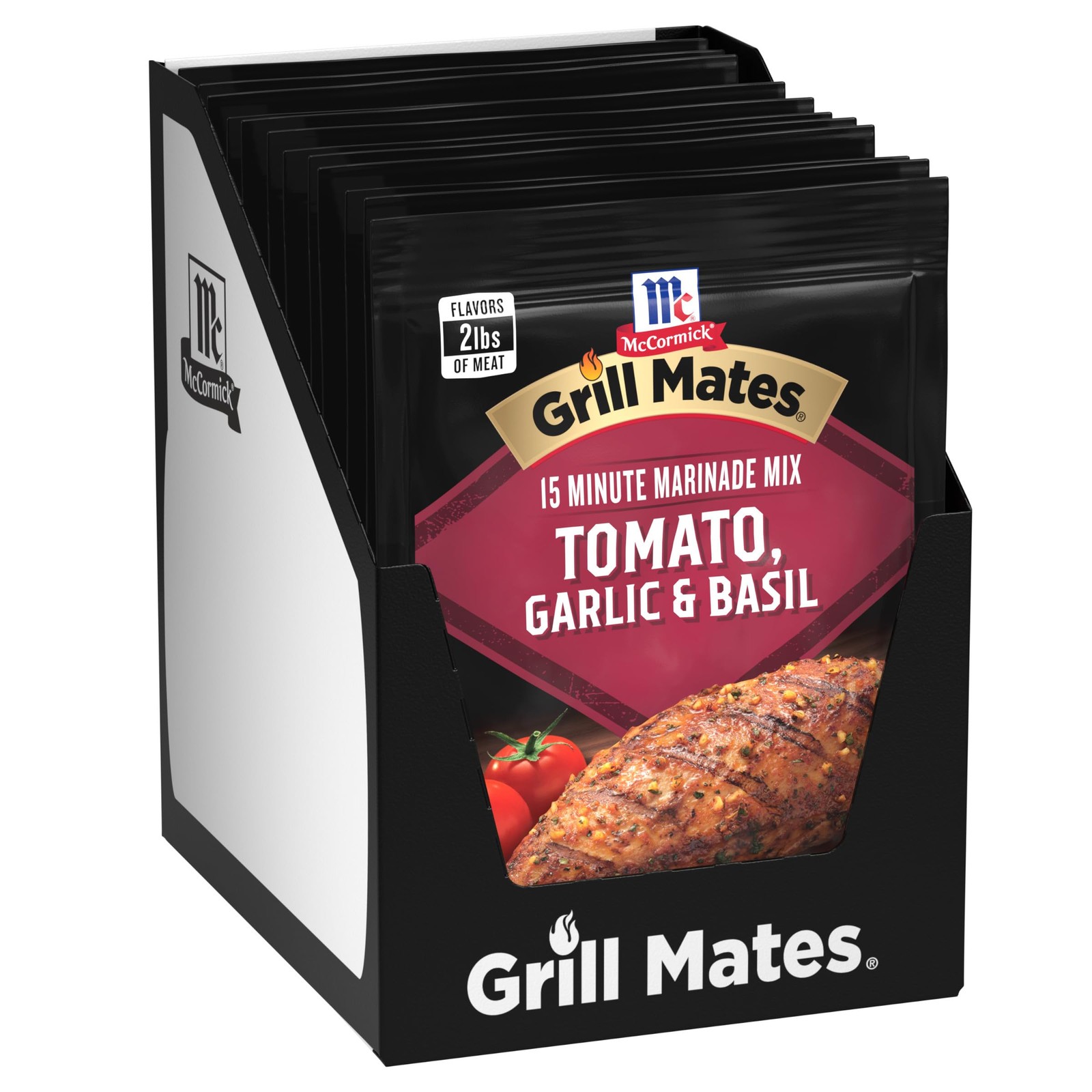 McCormick Grill Mates Tomato, Garlic & Basil Marinade Mix, 0.87 oz (Pack of 12)