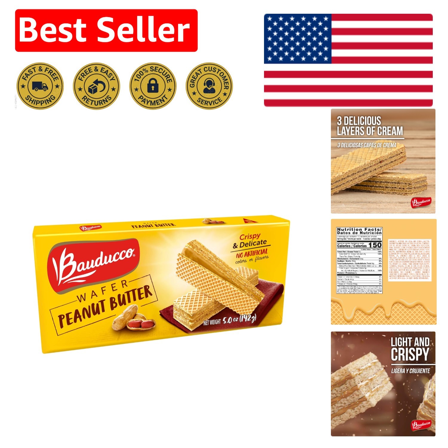 Decadent Peanut Butter Wafers – 5 Oz of Crispy Indulgence, No Artificial Flavors