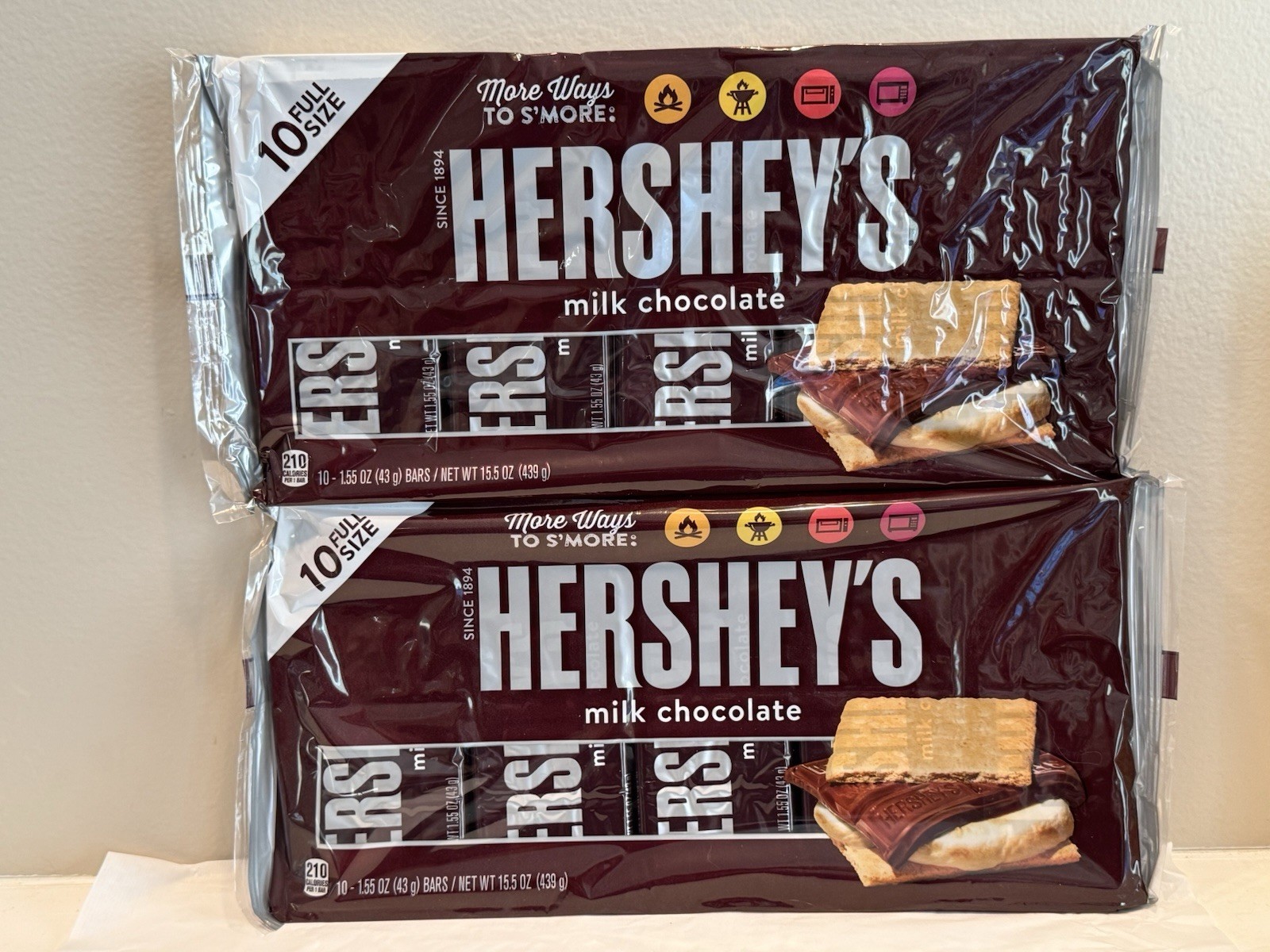 Hershey’s Milk Chocolate Candy Full Size Bars 2 Pack 20 Total Bars