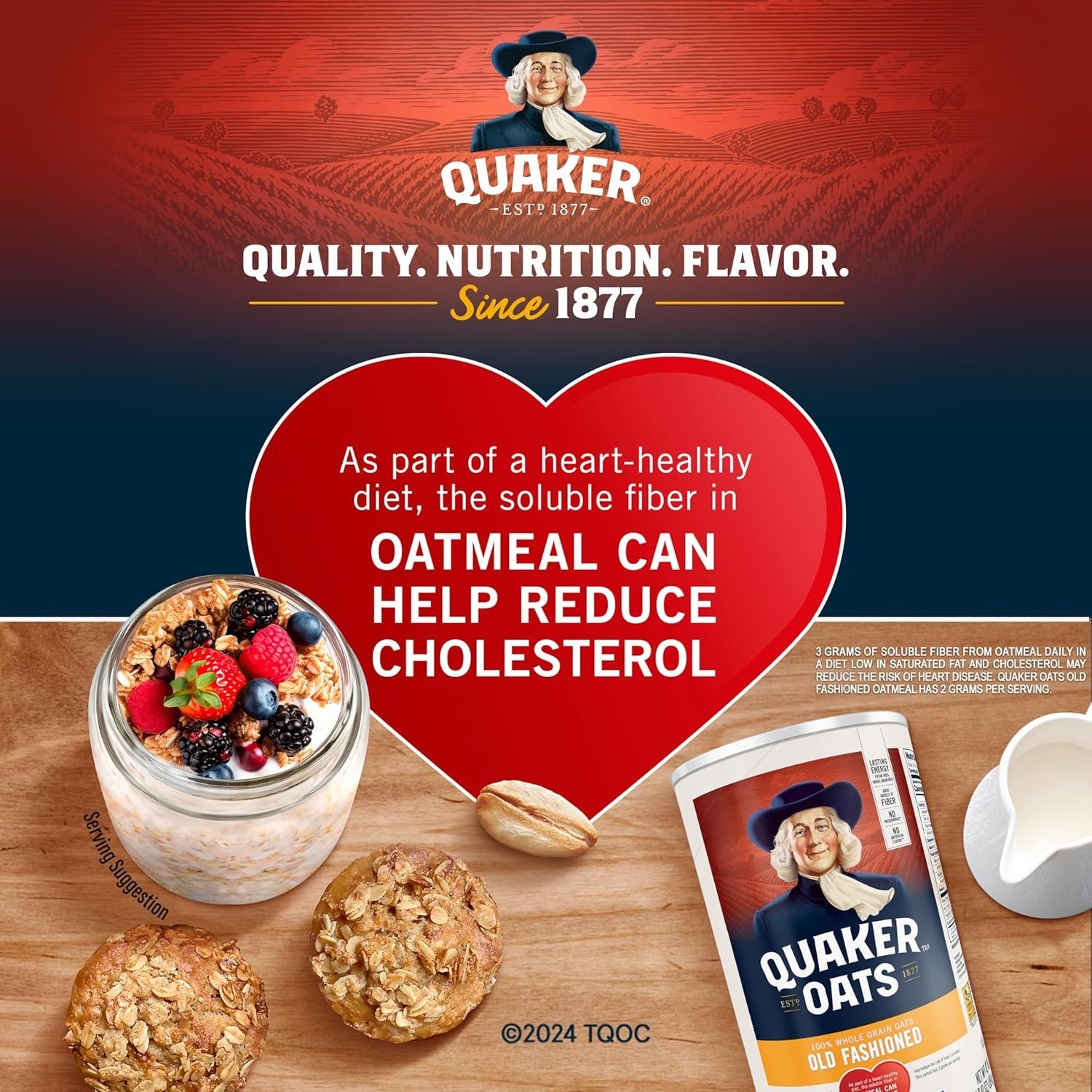 2-Pack Quaker Old Fashioned Oats, 100% Whole Grain – 90 Servings of Goodness