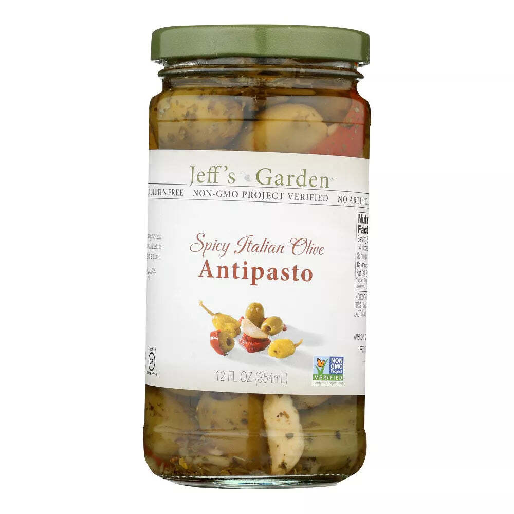 Jeff’s Naturals Spicy Italian Olive Antipasto 12 oz