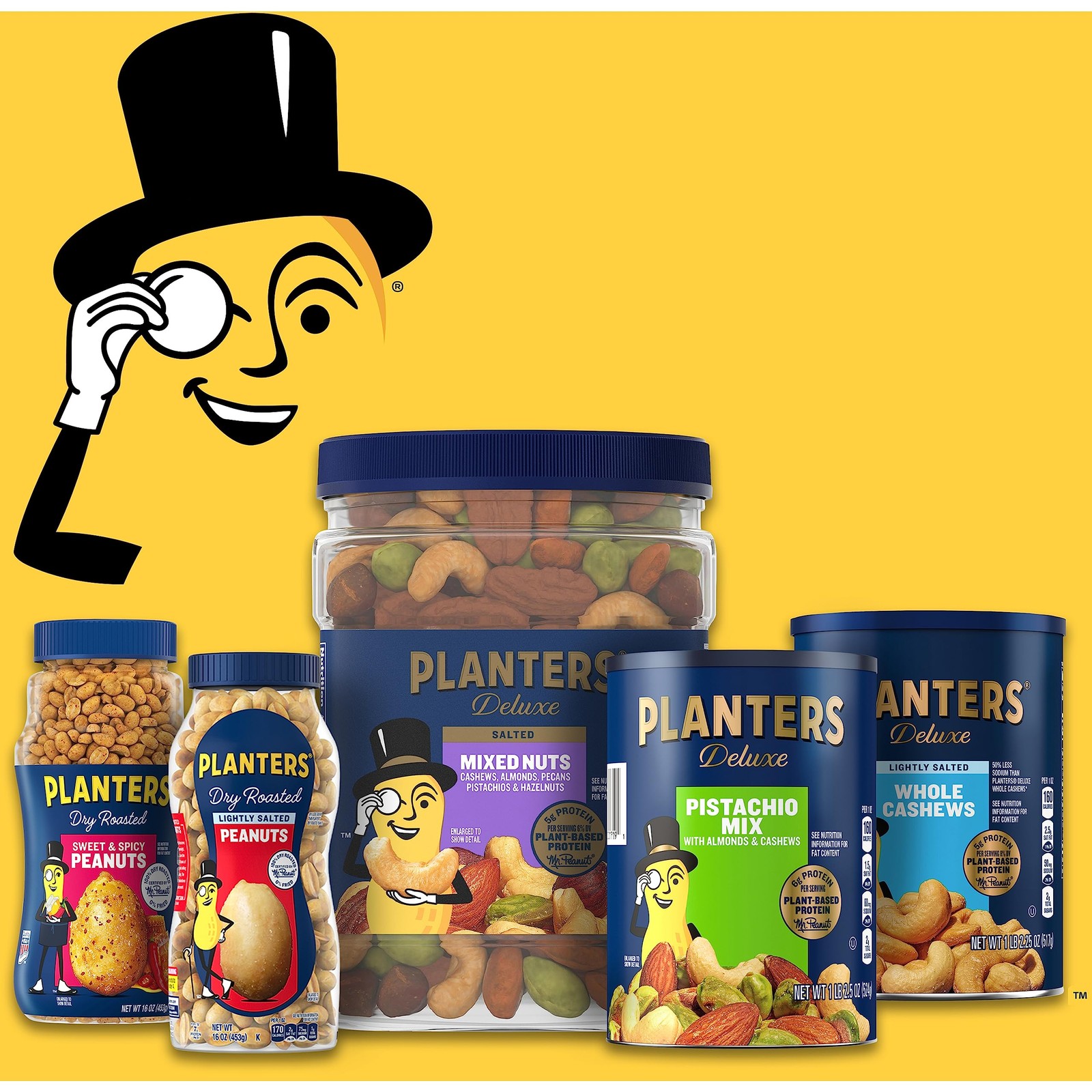 PLANTERS Salted Mixed Nuts Peanuts Almonds Cashews Brazil Nuts and Pecan 56oz