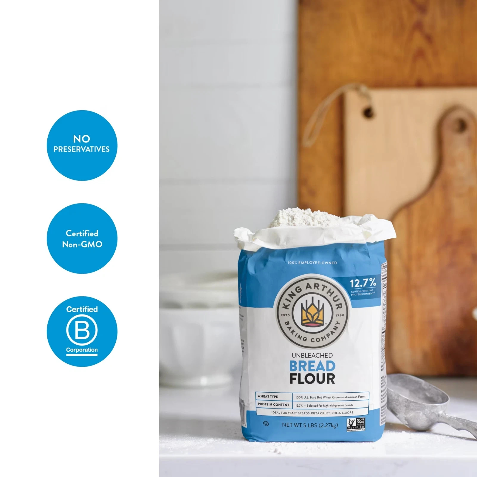 King Arthur Flour Unbleached Bread Flour 5 lb. Bag FREE & FAST SHIPPING