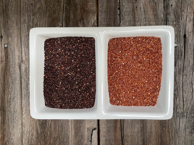 Combo of Black Organic Quinoa and Red Organic quinoa. (20 lbs, 2-10lb bags each)