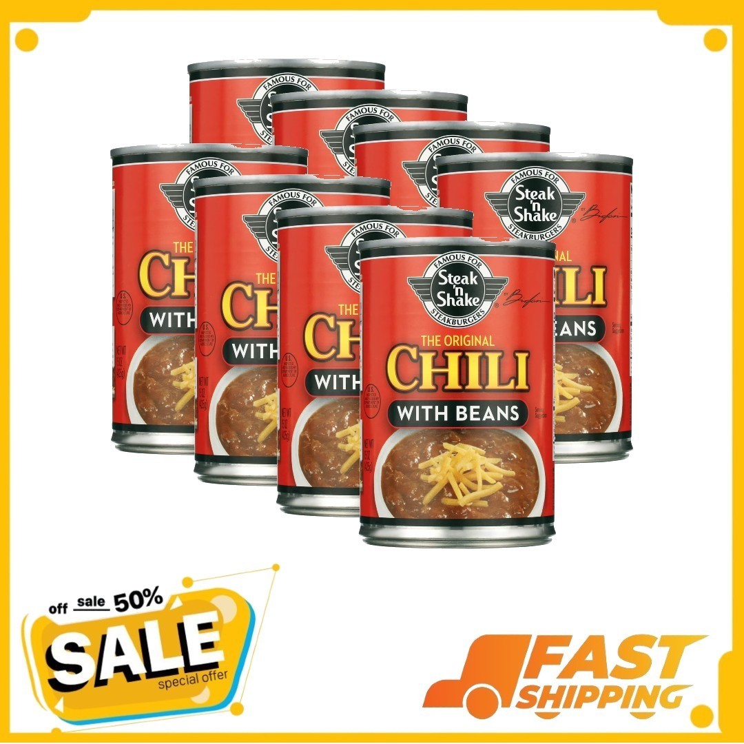 (8 pack) Pinnacle Foods Steak ‘N Shake Chili With Beans, 15 Oz