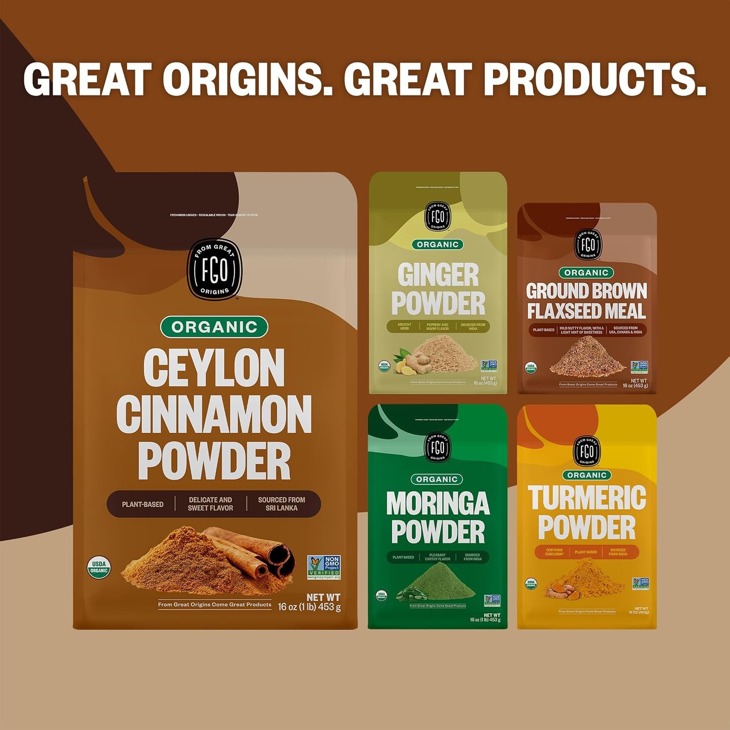 Fgo Organic Ceylon Cinnamon Powder, 16Oz Pure Sri Lanka Cinnamon For S