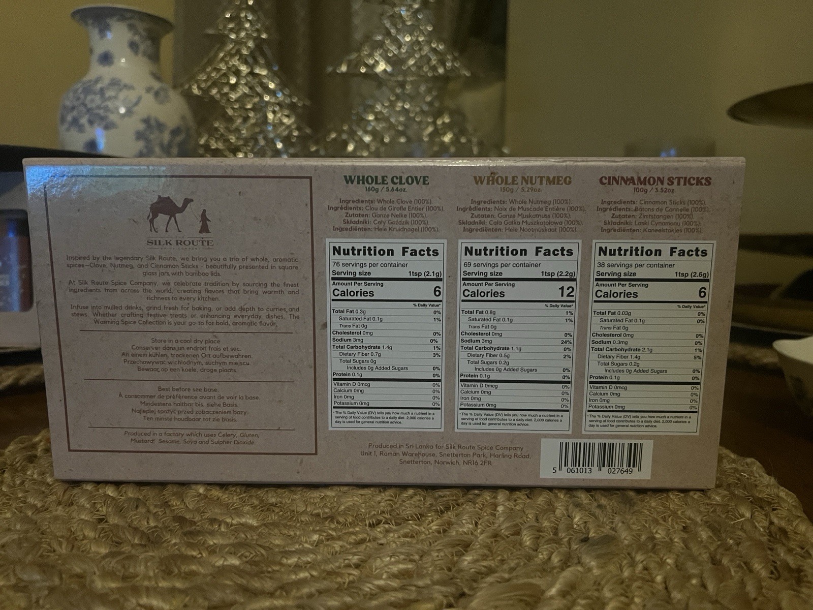 Silk Route Spice Company Warming Spice Collection Clove Nutmeg Cinnamon 410g