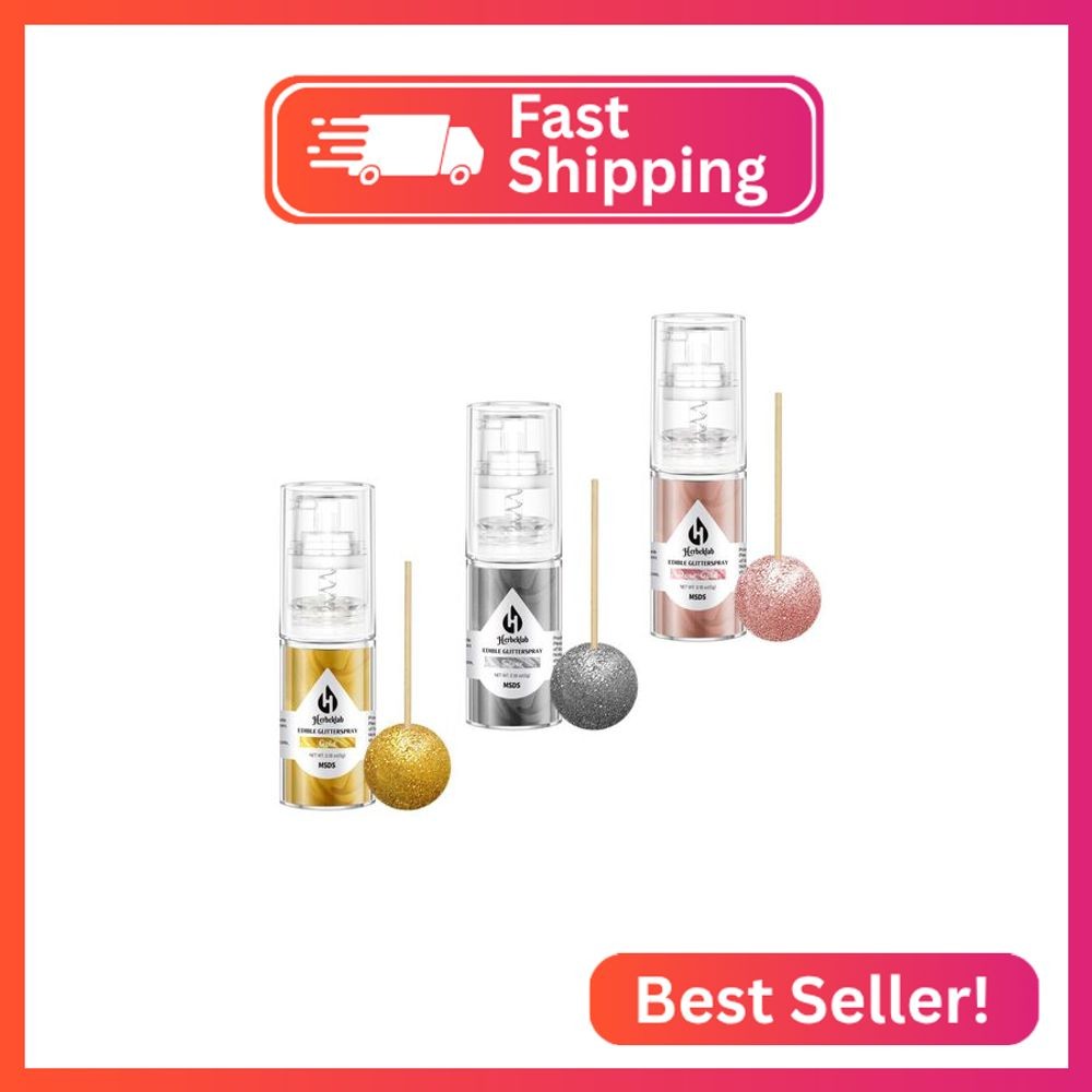 Edible Glitter Spray – 3 Colors Edible Spray Glitter Food Grade Metallic Shimmer
