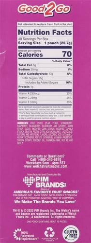 Welch’s Fruit Snacks, Berries ‘n Cherries, 0.8 oz (Pack of 40)