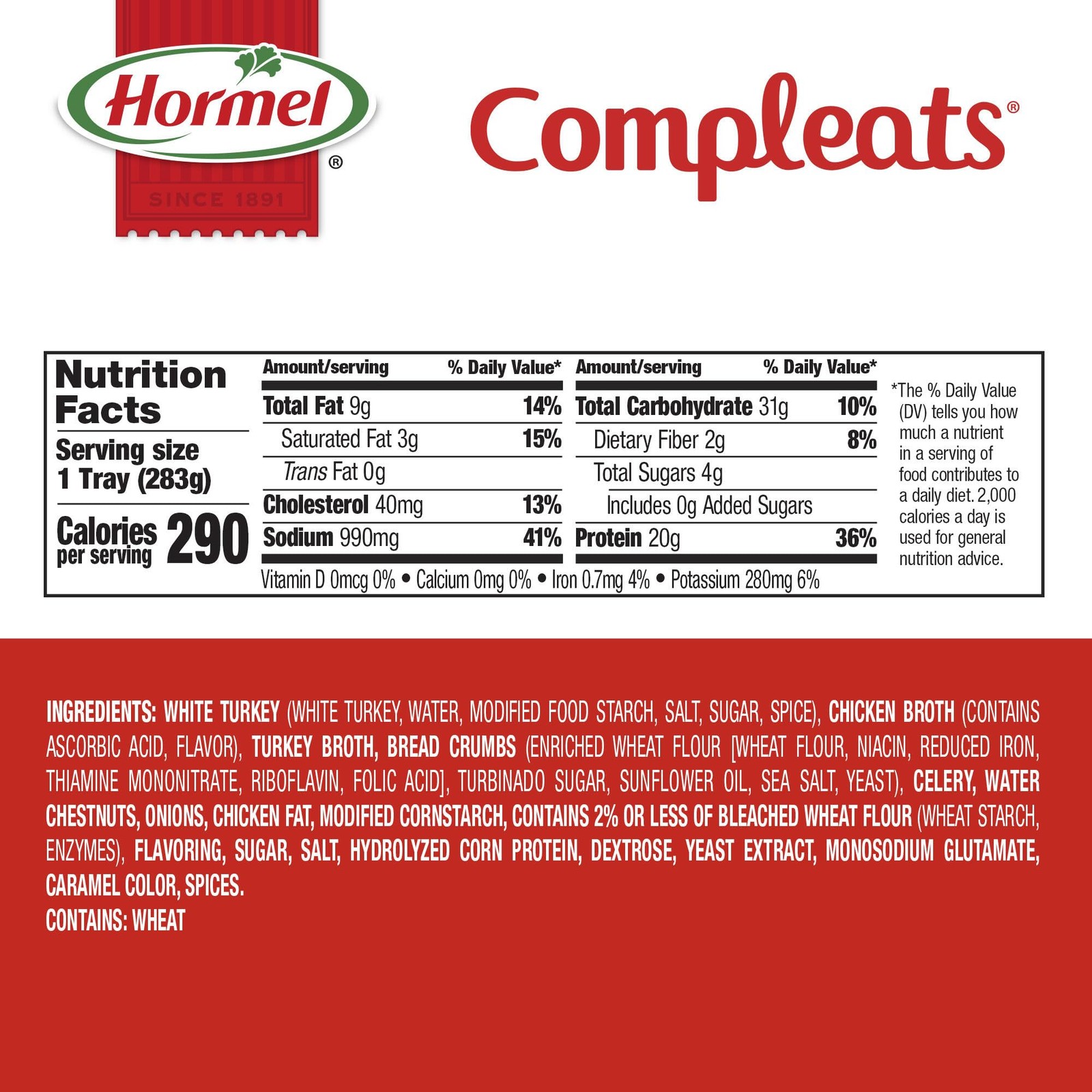 HORMEL COMPLEATS Turkey & Dressing Microwave Tray, 10 oz. (6 Pack)