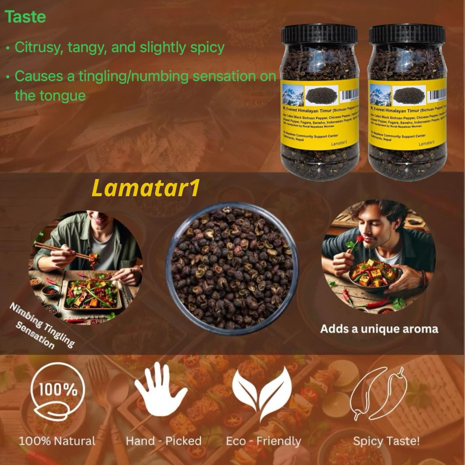 Lamatar1 Black Sichuan Pepper 3.5 Oz Himalayan Timur from Nepal