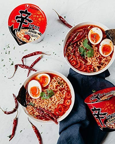 Spicy Korean Instant Noodles Cup, 2.64 oz – Pack of 6, Quick Meal, Ramyun