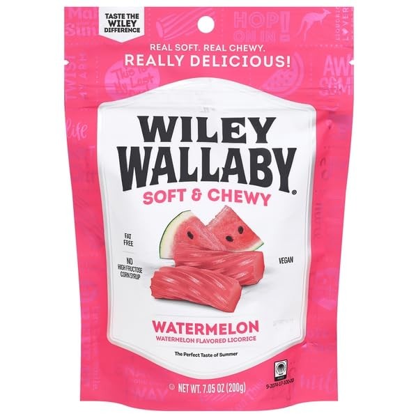 Wiley Wallaby, Soft And Chewy Watermelon Licorice, 7.05 Ounce 20.2946 cm