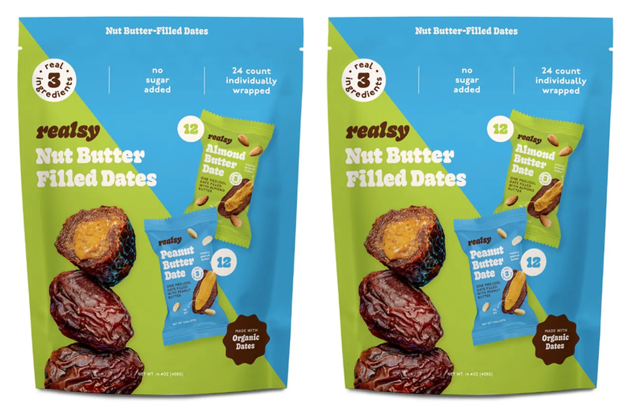 2 Packs Realsy nut butter filled dates 14.40z each