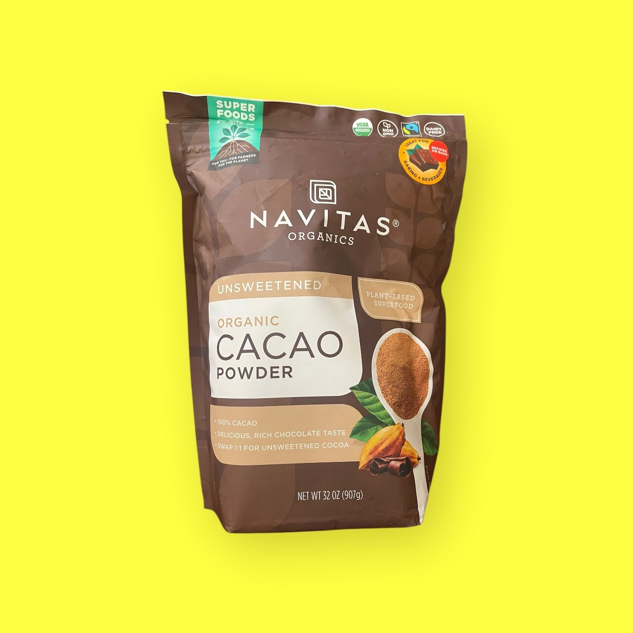 Organic Cacao Powder Regenerative Certified Non-GMO 2 X 32 OZ PACKS EXP 10/2027