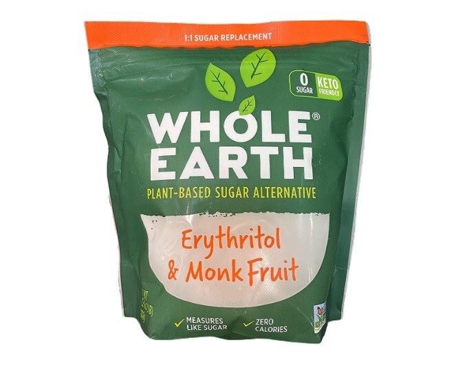 2-pack Whole Earth Erythritol And Monk Fruit Sugar Alternative 32oz (2Lbs) Each