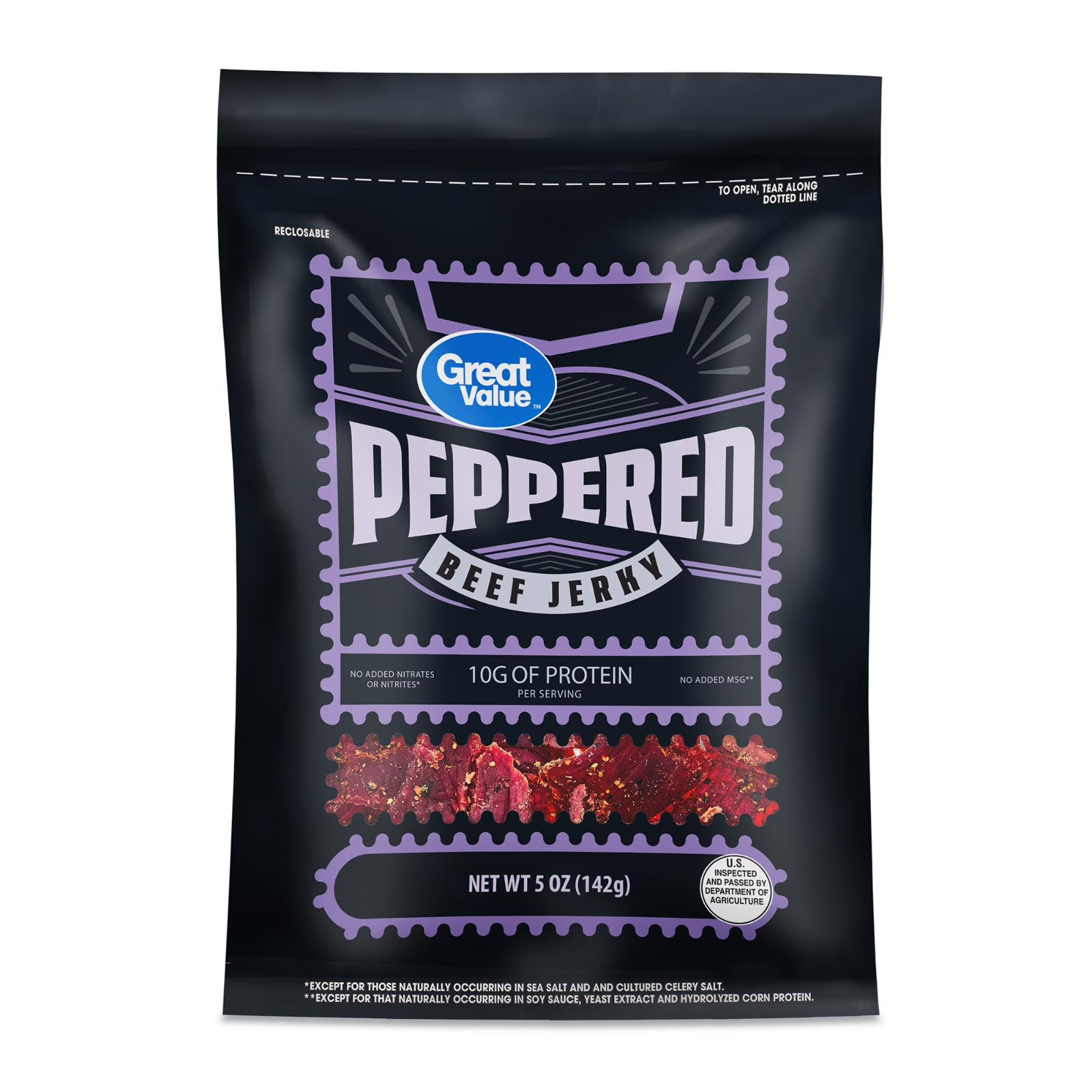 Great Value Peppered Beef Jerky, 5 Oz…