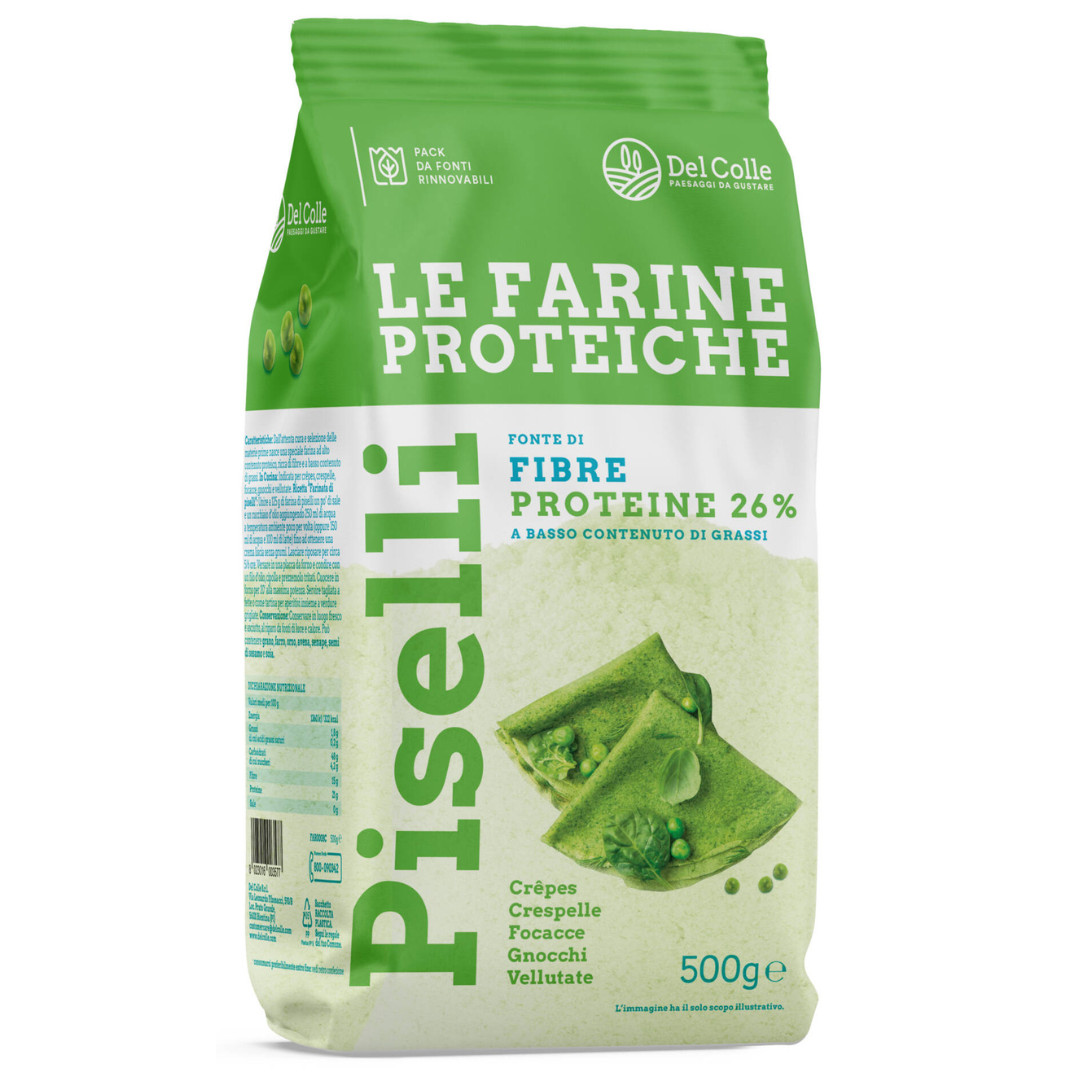 Pea Protein Flour 500g – 100% Italian Green Peas, High Protein & Fiber