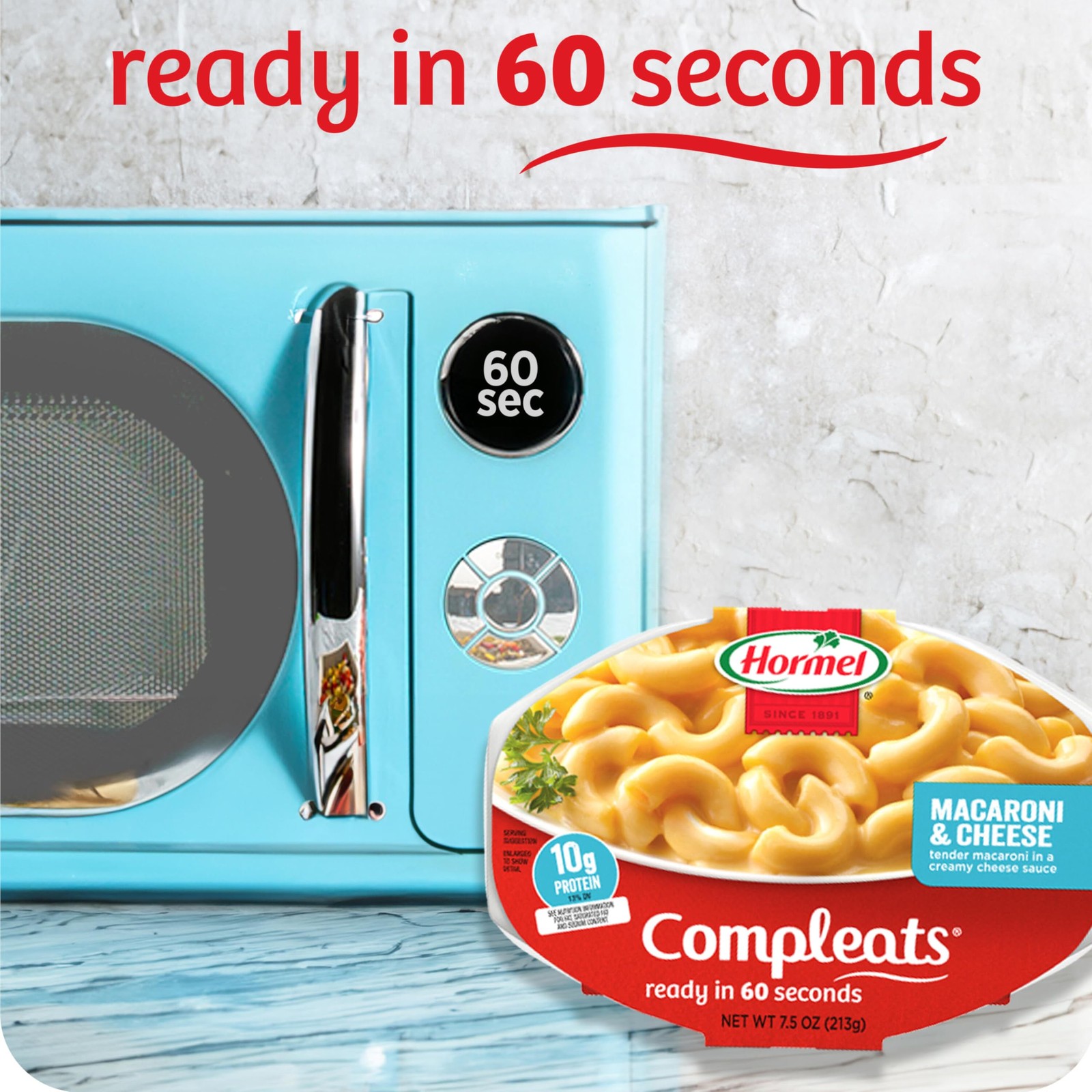 HORMEL COMPLEATS Macaroni & Cheese Microwave Tray, 7.5 Ounces Pack of 7