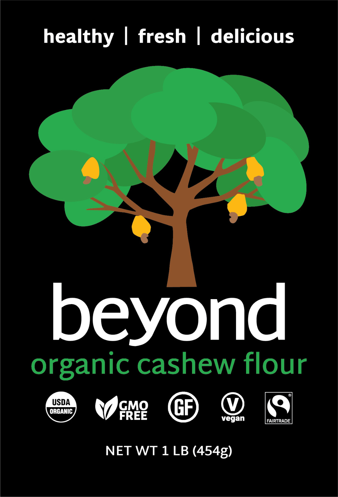 RAW ORGANIC CASHEW FLOUR- 2 LB by beyond (Non-GMO, Fairtrade, Vegan)