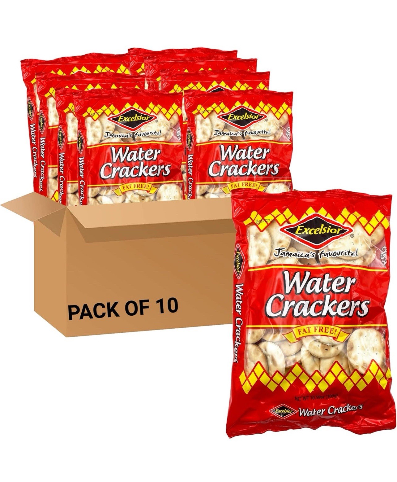 Excelsior Water Crackers Pack of 10 – 10.58 oz Jamaican Favorite. Free shipping