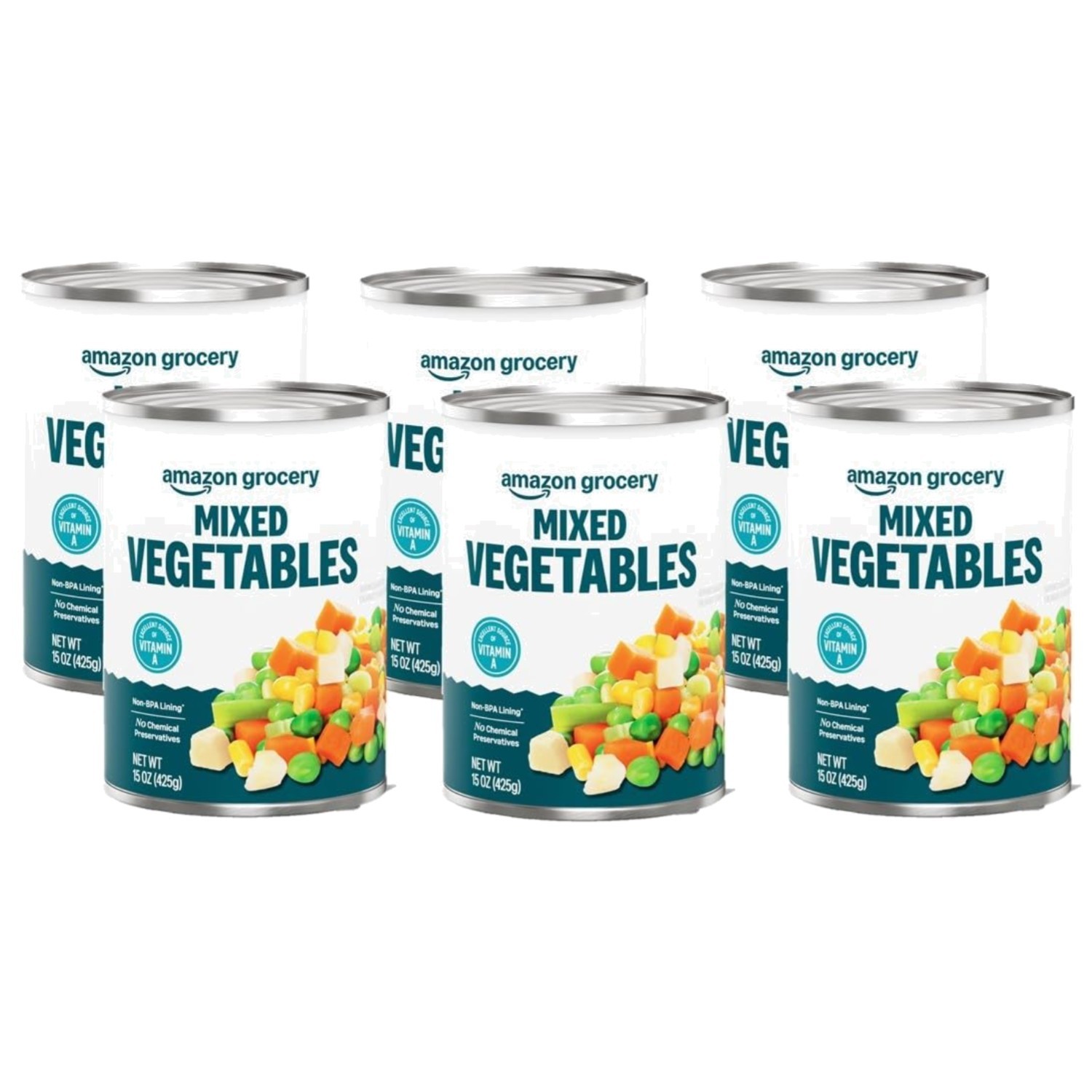 Canned Mixed Vegetables, 15 Oz Pack of 6