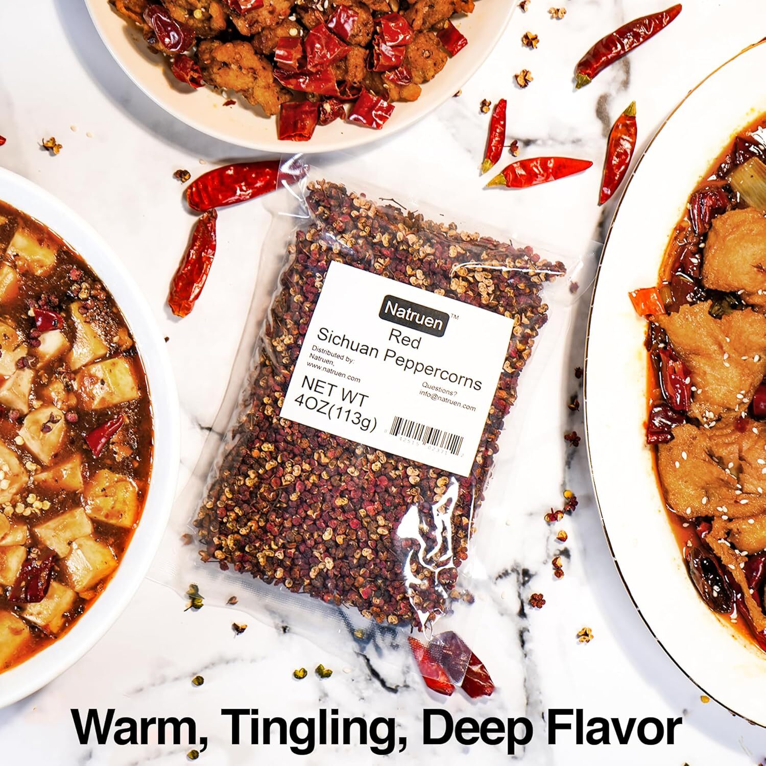 Natruen Szechuan Red Peppercorn Whole 4oz, Red Sichuan Peppercorns