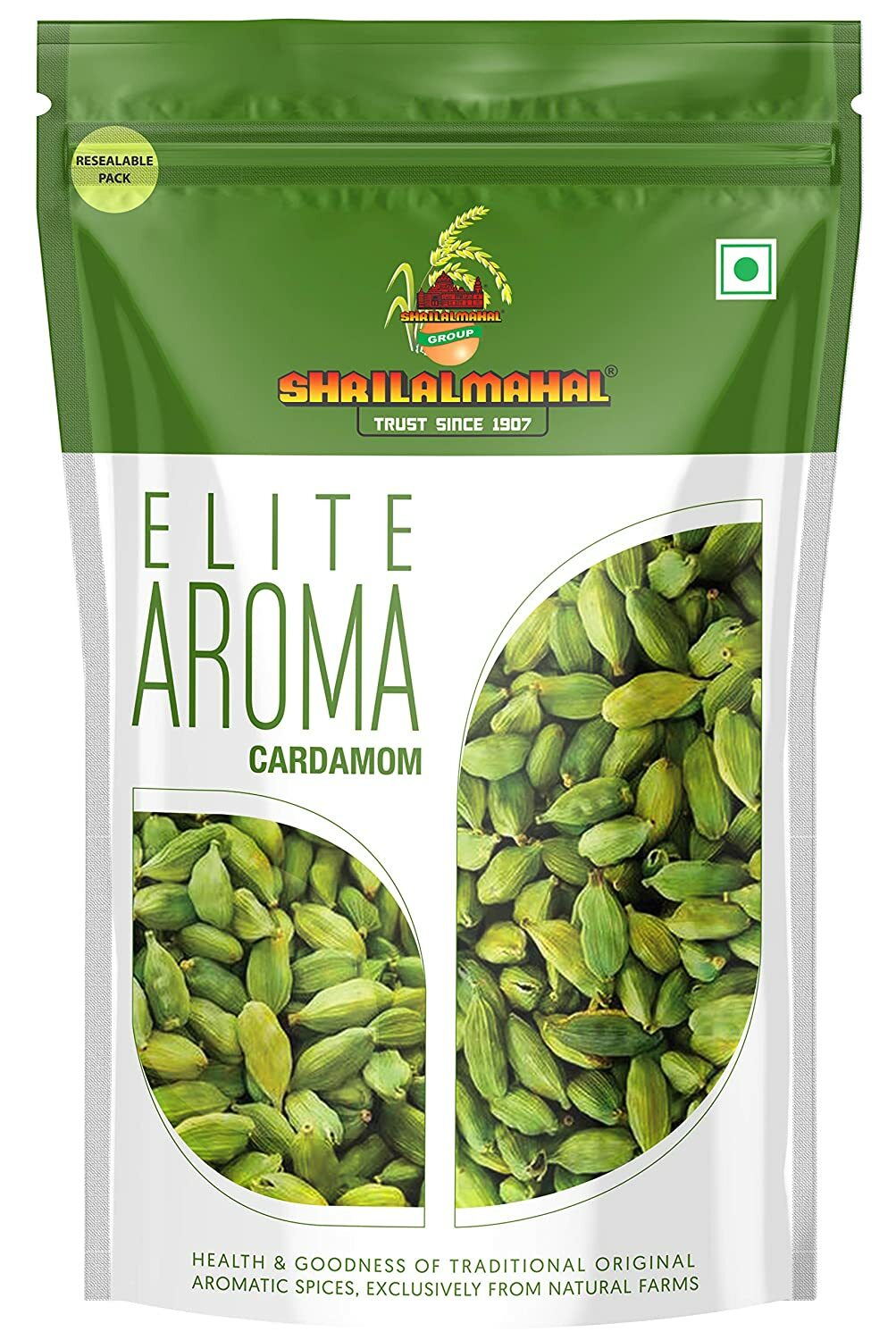 SHRILALMAHAL Elite Aroma, Whole Cardamom Green Big 8mm Bolt,100gm