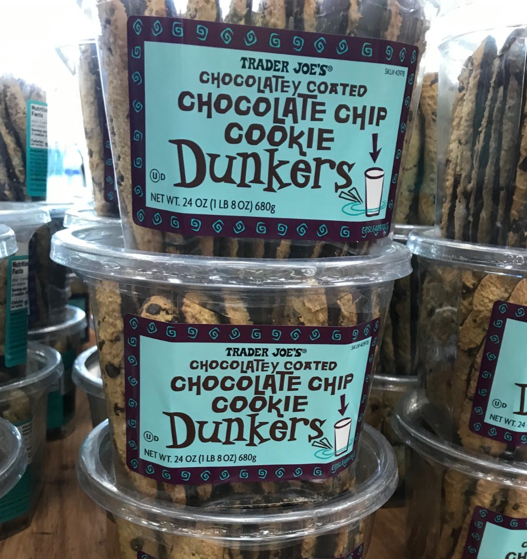 2 Pack Trader Joe’s Chocolatey Coated Chocolate Chip Dunkers 24 oz Each Box 1/26