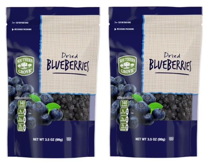 Southern Grove Dried Fruit Blueberries, 3.5 oz (2 Bags)