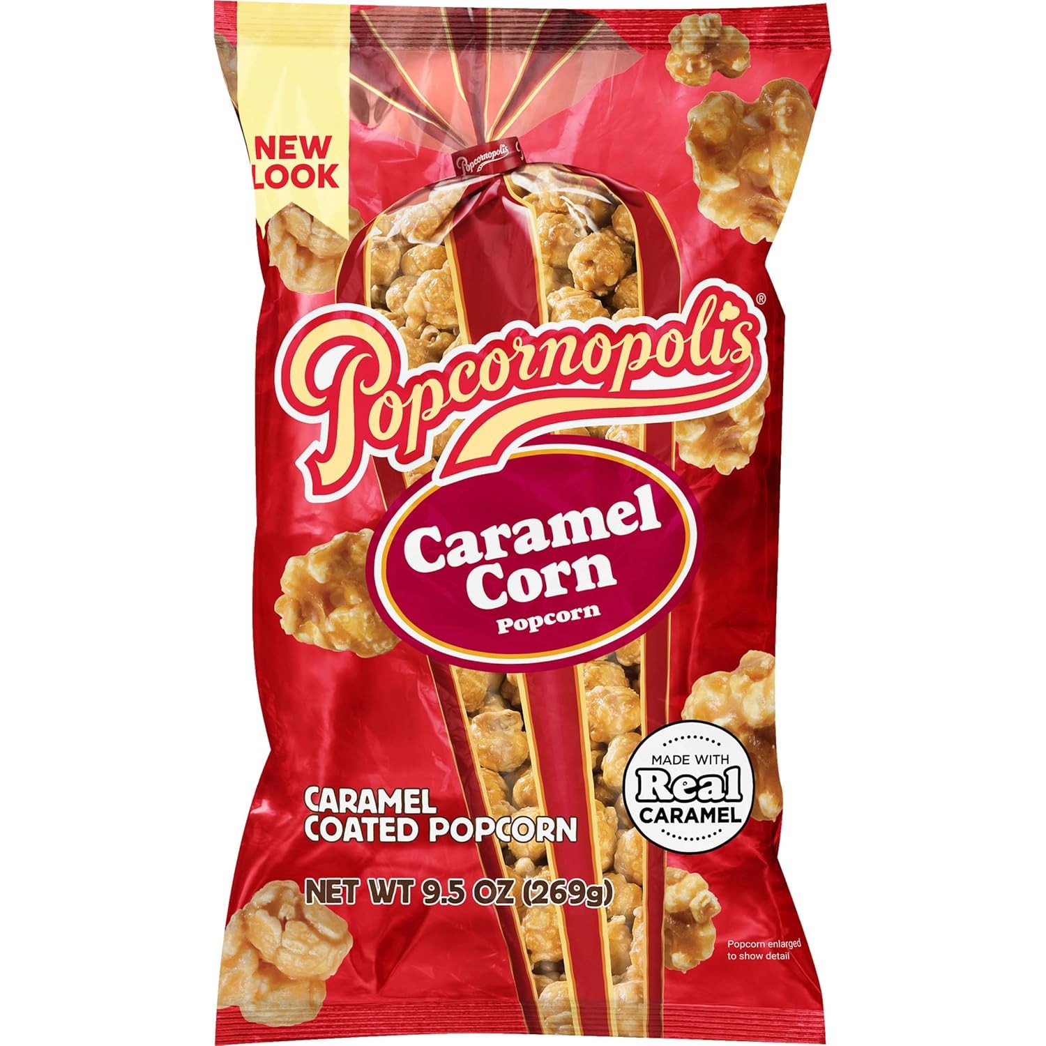 Popcornopolis 9.5 oz Bag, Caramel Flavored Indulgent Ounce (Pack of 1)
