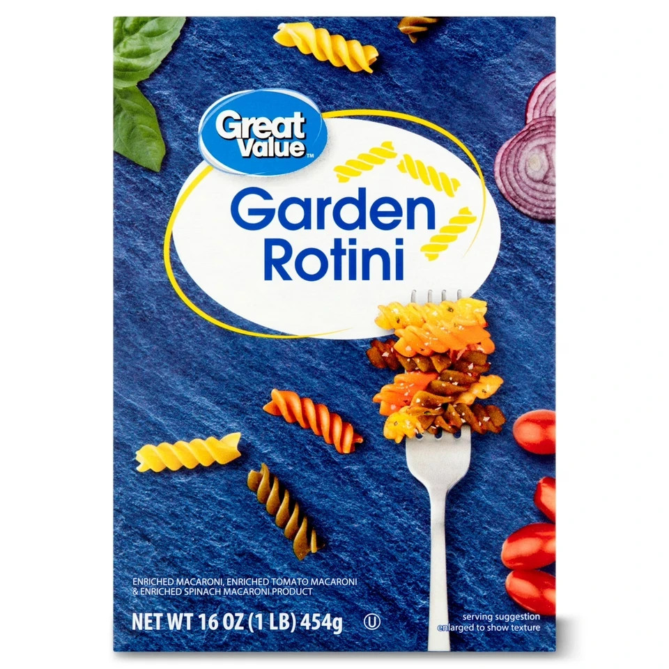 (6 pack) Great Value Garden Rotini Pasta, 16 oz