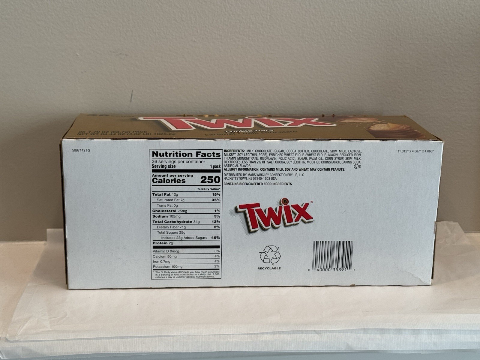 Twix Caramel Cookie Chocolate Candy Bars Bulk Pack 36 ct