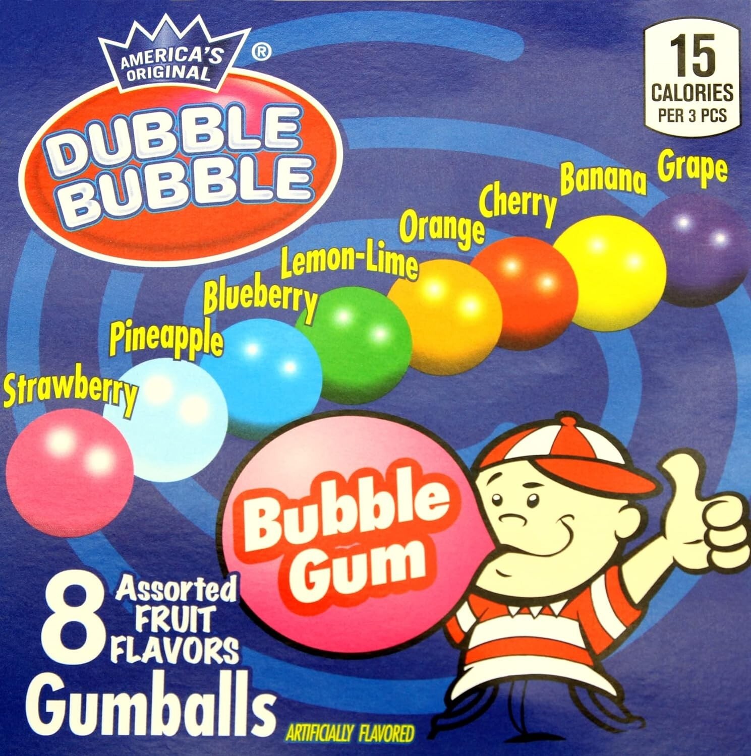 Assorted 1/2″ Dubble Bubble Candy Gumballs 5 Pound Machine Bulk Vending Gum Ball