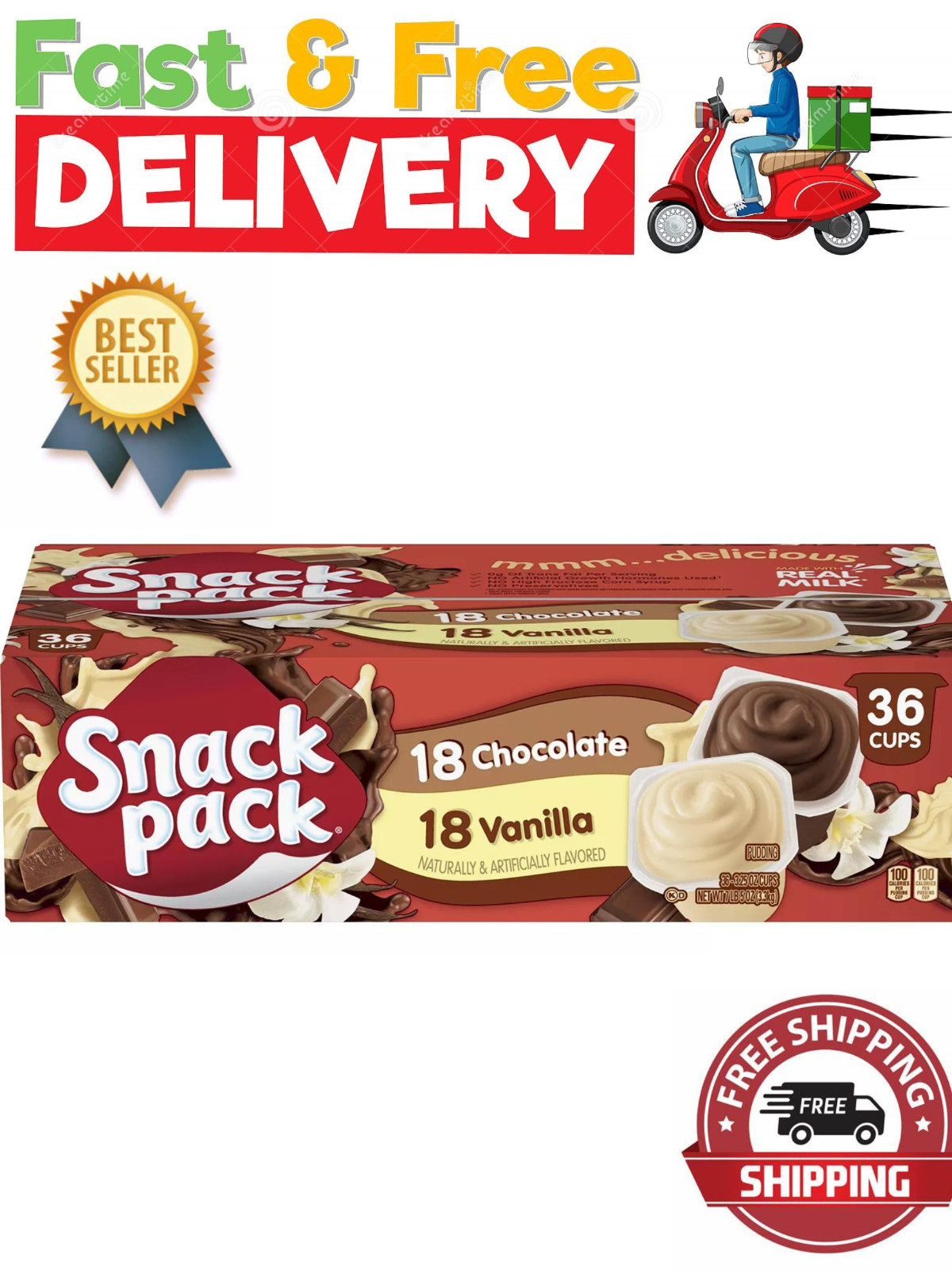 Snack Pack Pudding Variety Pack [3.25 oz., 36 pk.]