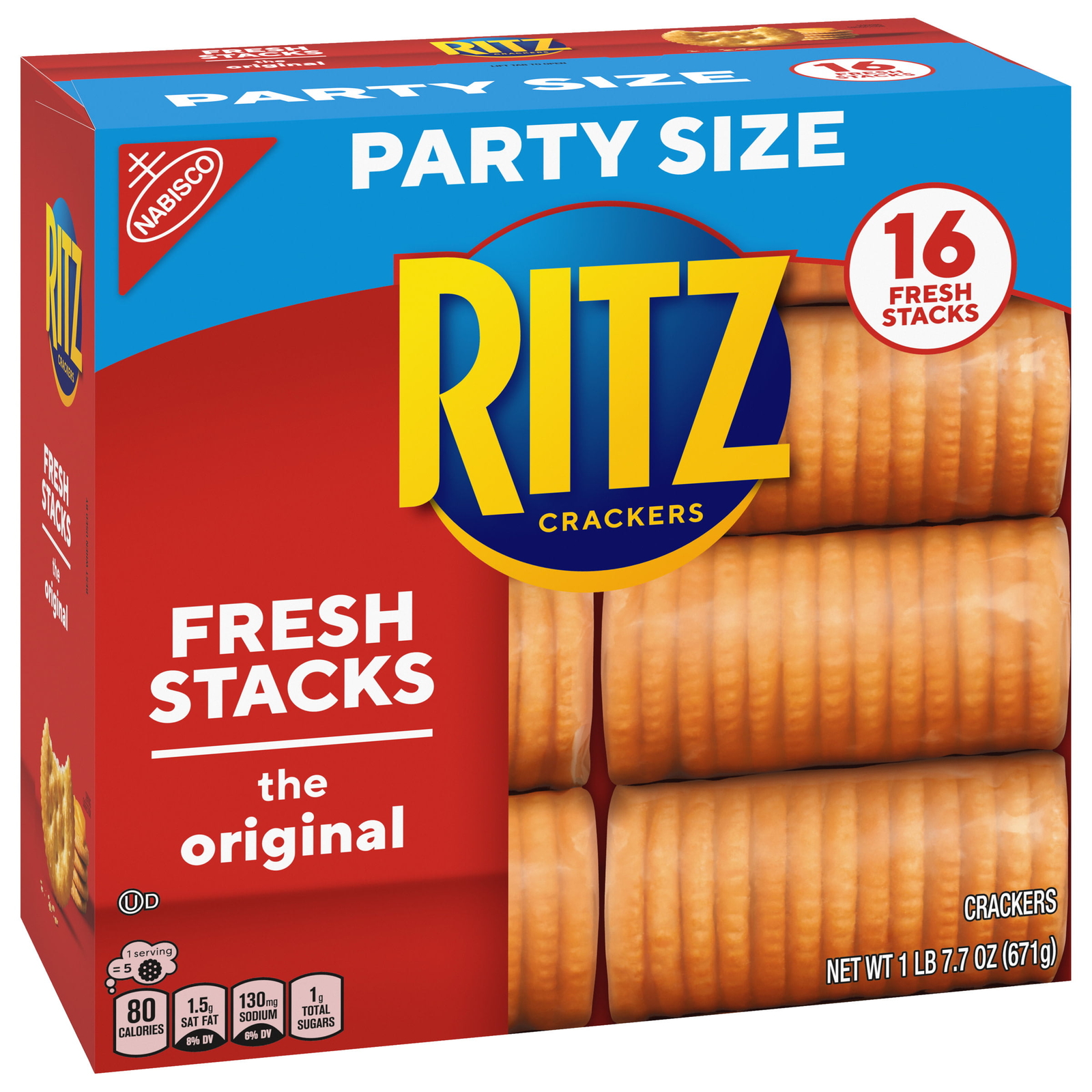 RITZ Fresh Stacks Original Crackers, Party Size, 16 Count, 23.7 oz