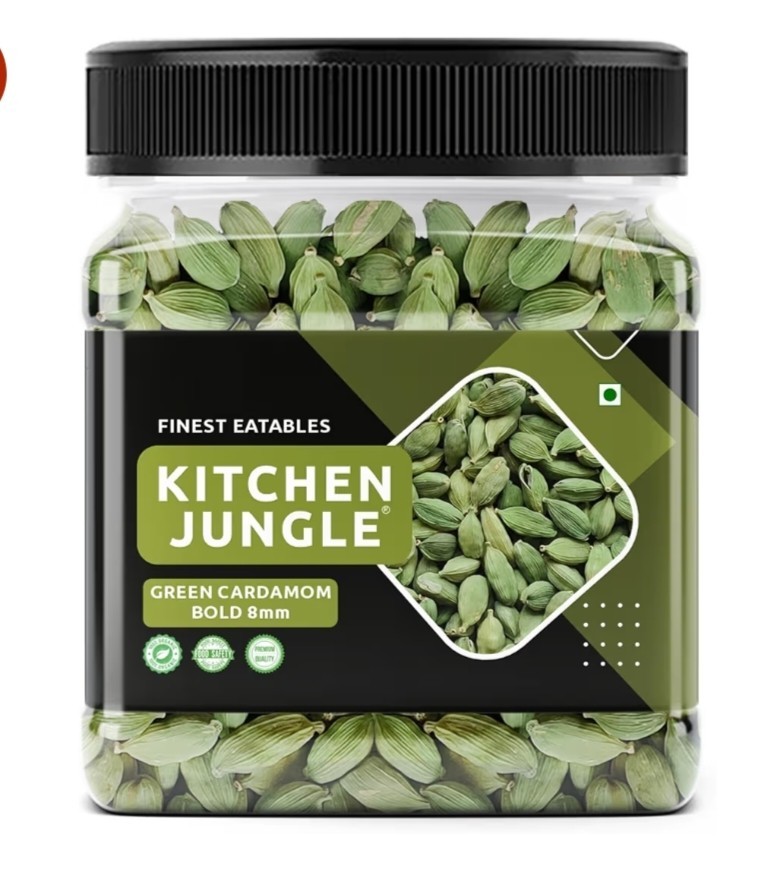 Kitchen Jungle Premium Green Cardamom (Elaichi) 100 Gm – Bold 8mm Size