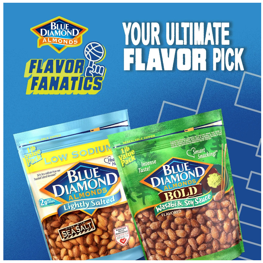 Blue Diamond Almonds, Lightly Salted Snack Almonds perfect for lunches and on