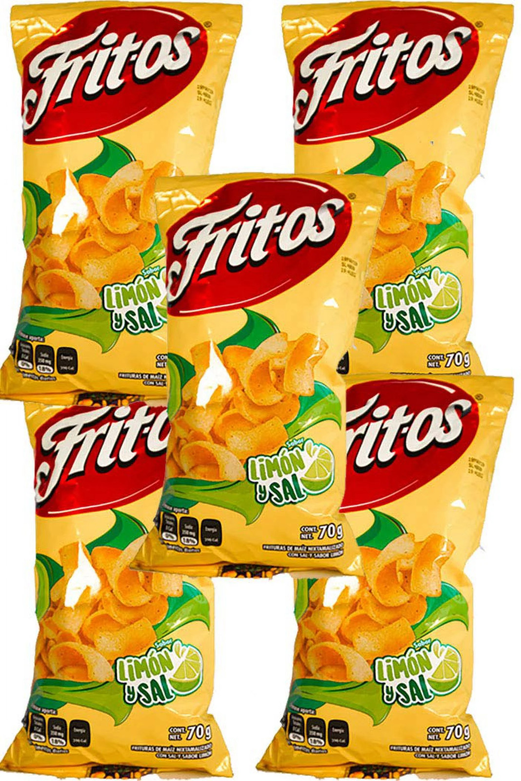 Mexican Chips Fritos Sal y Limon Sabritas 5 Bags (70g Each
