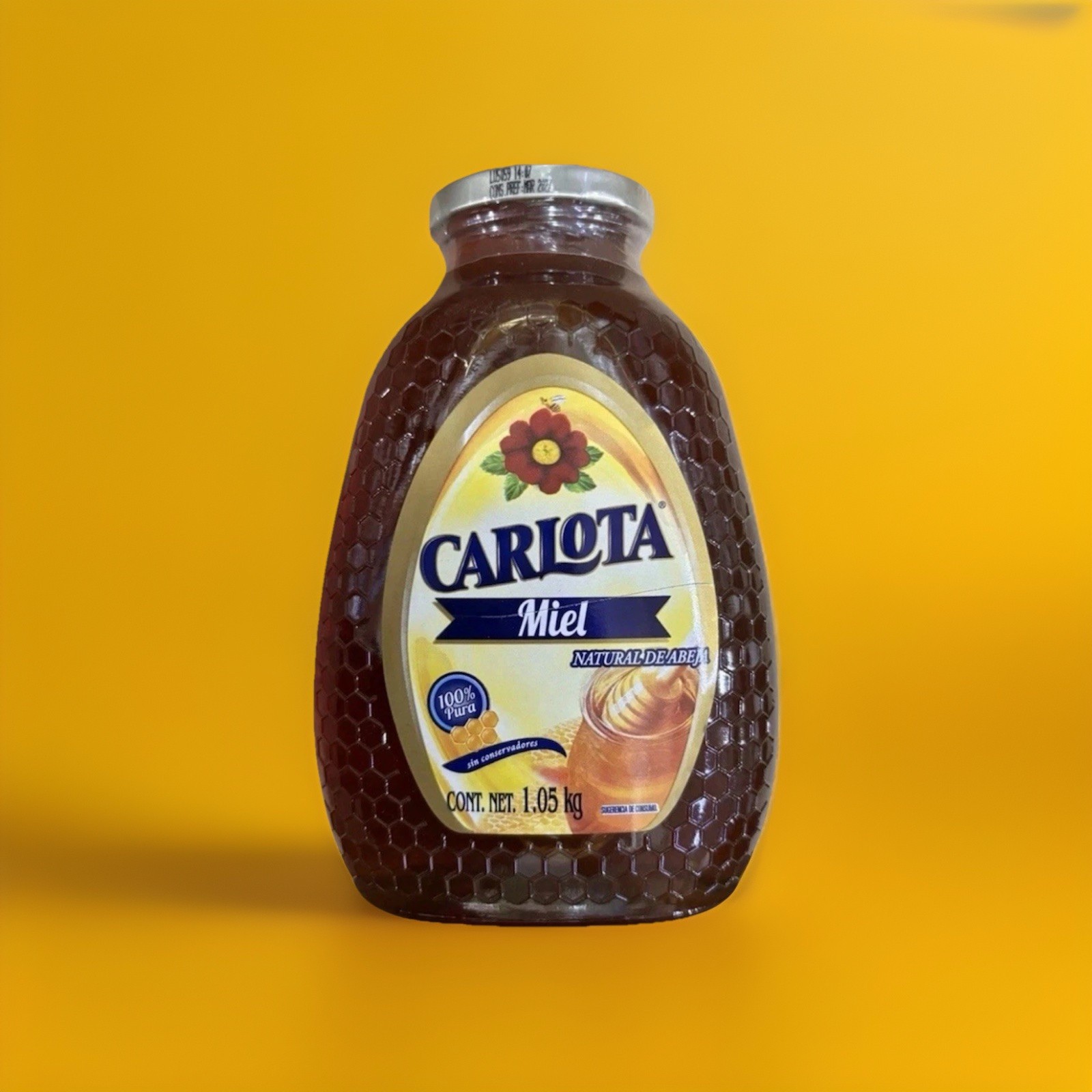 Miel Carlota 1.05Kg Honey Jar Natural Bee Honey 2.31 Lbs