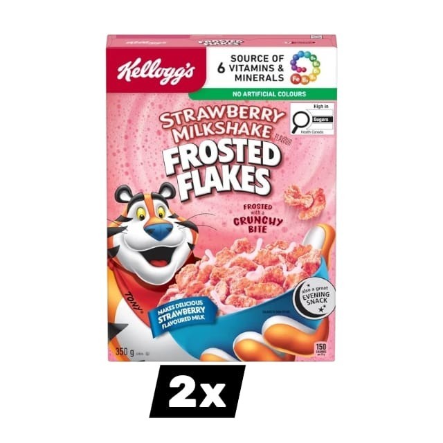 2 x Kellogg’s Frosted Flakes® Strawberry Milkshake Flavour Cereal, FREE SHIPPING