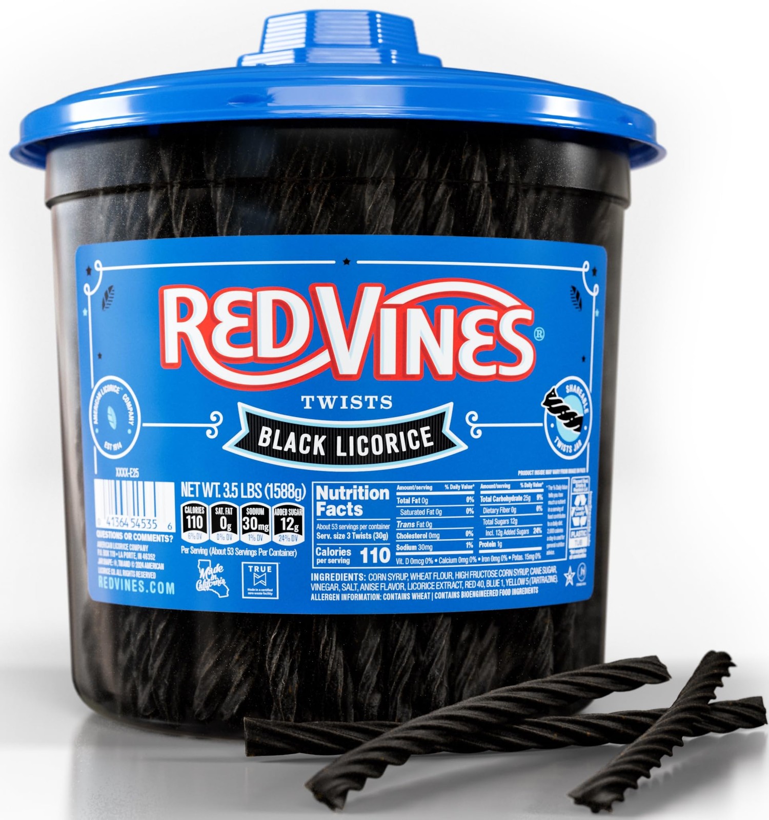Black Licorice Candy Black Licorice Soft Chewy Candy Twists 3.5 Lb Jar