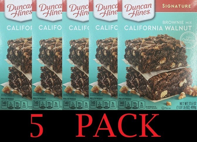 5x Duncan Hines SIGNATURE California Walnut Premium Brownie Mix 17.6 oz – 5 PACK