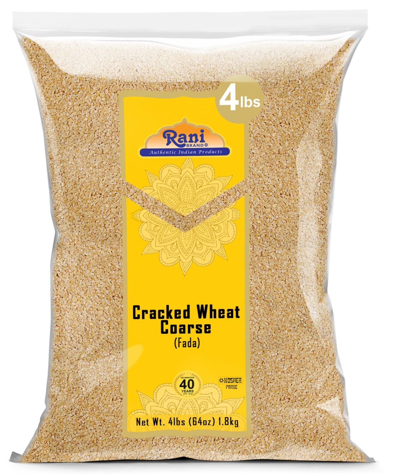 Rani Cracked Wheat Coarse (Fada / Commonly called Bulgur #2) 64oz (4lbs) 1.81kg