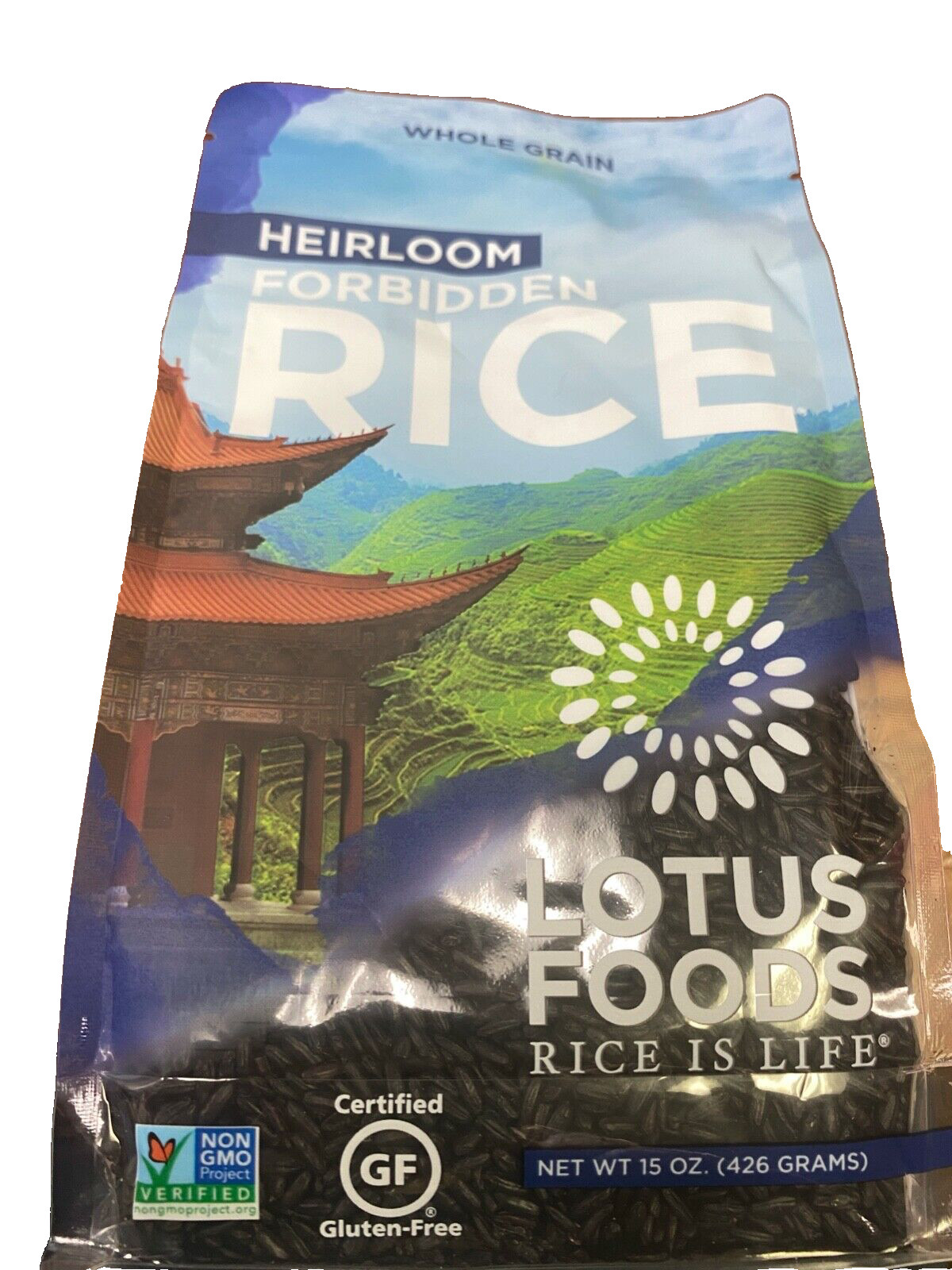 Lotus Foods Heirloom Forbidden Black Rice – 15 oz.