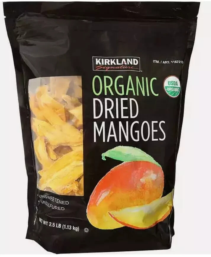Kirkland Signature Organic Dried Mangoes 2.5 LBS New Sealed Bag