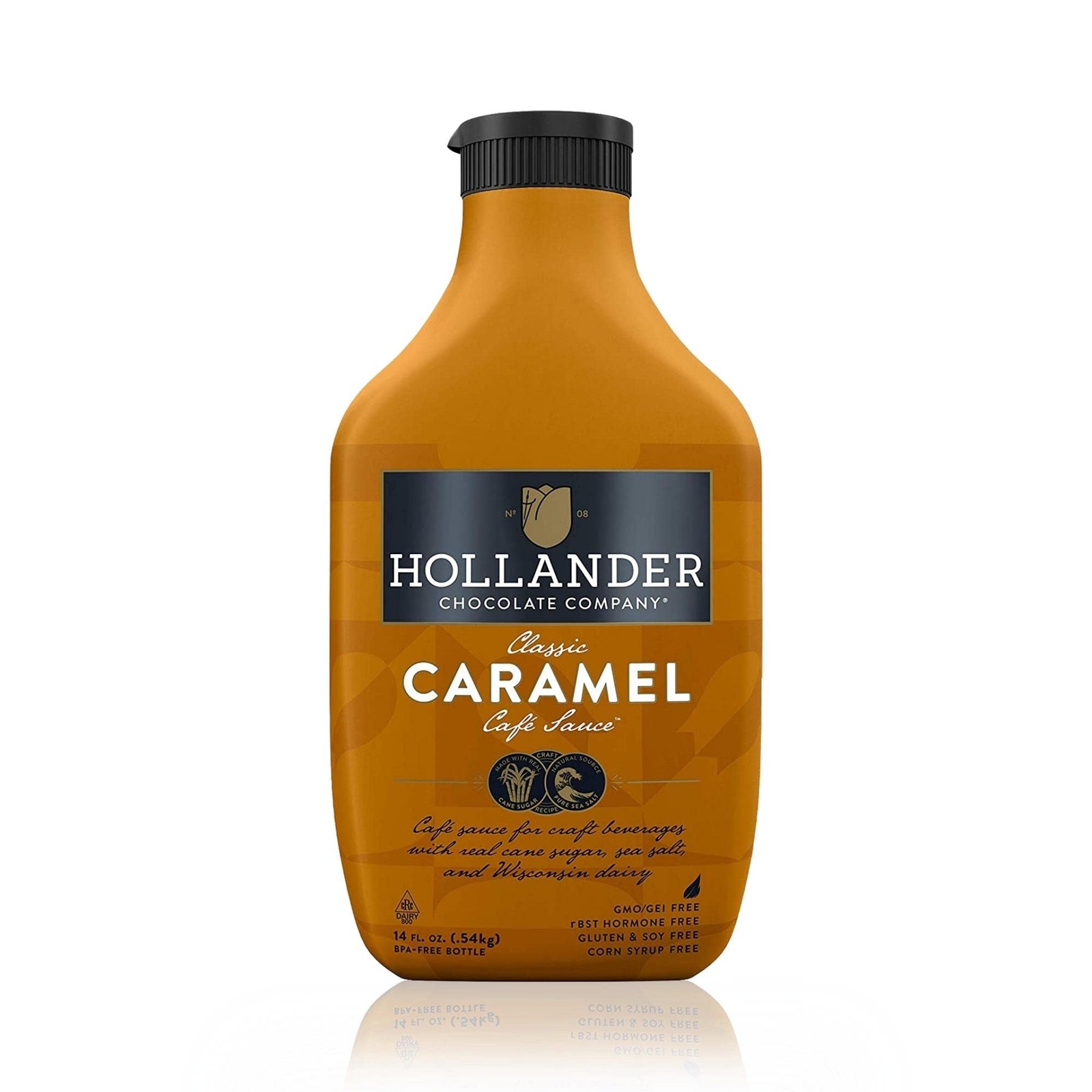 Hollander Caramel Cafe Sauce | GMO Free, Corn Syrup 14 Fl Oz (Pack of 1)