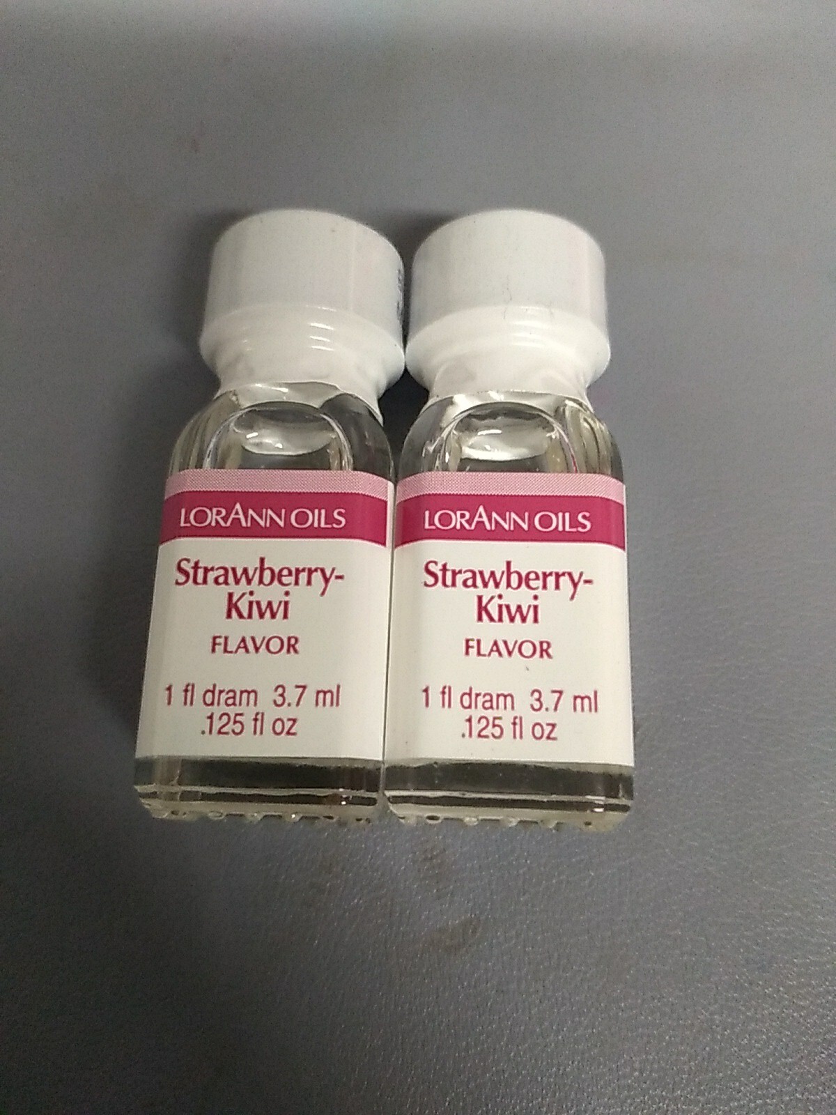2 LorAnn Gourmet Super Strength Food Flavoring Bottles 3.7ml Strawberry Kiwi
