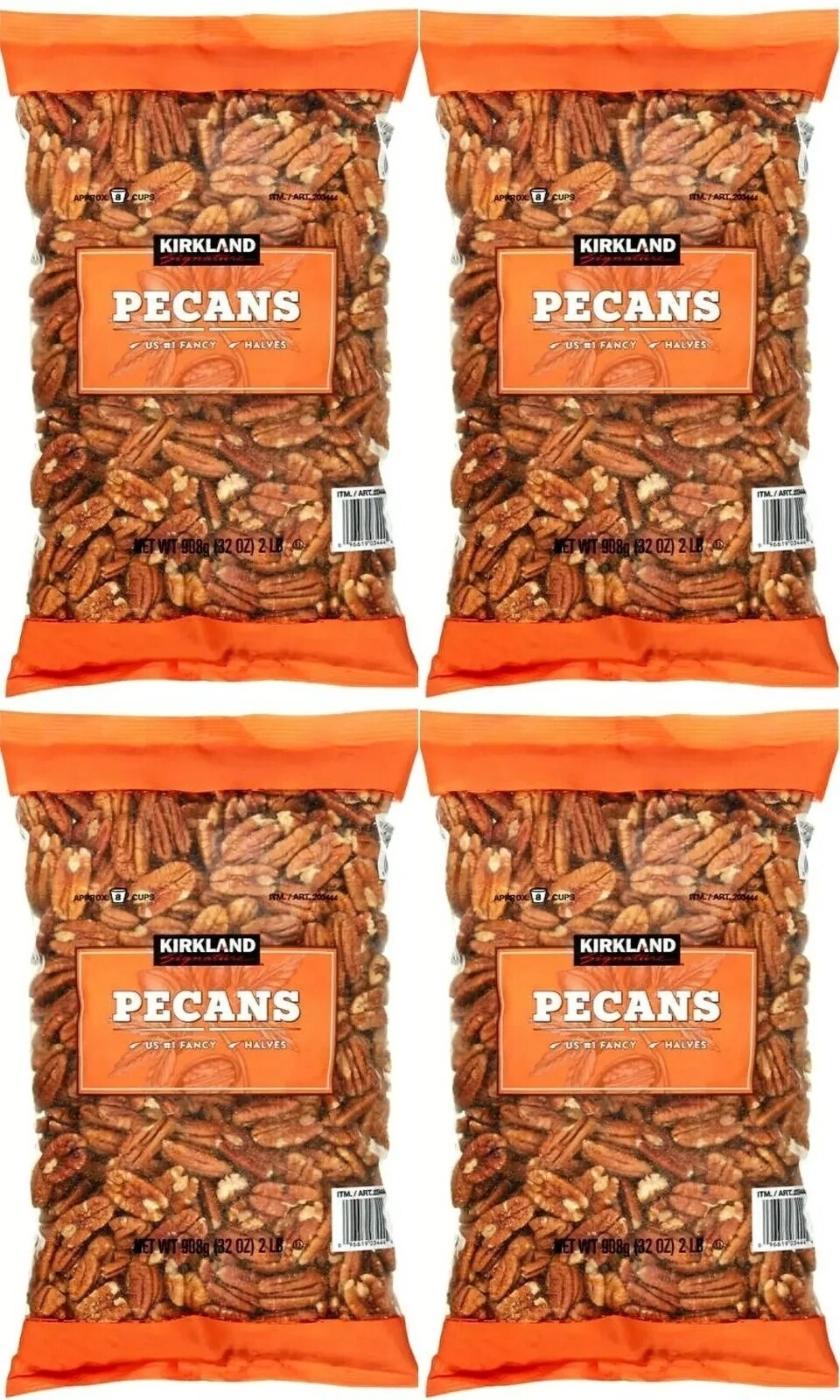 4 PACK – Kirkland Signature Pecan Halves 32 oz
